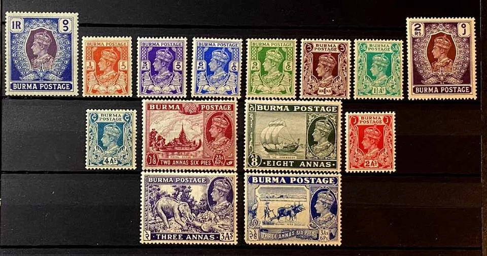 BURMA, BRITISH: 1938-40 CLASSIC ERA UNUSED STAMPS CV $52 ALL SOUND - Image 1 of 1