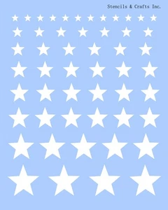 STERNE SCHABLONE VERSCHIEDENE FORMEN STERNBORDÜREN BASTELN VORLAGE MALEN KUNST NEU 10" x 8" - Bild 1 von 1
