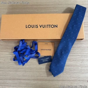LOUIS VUITTON Logo Krawatte Herren LV Navy Blau Original Top - Bild 1 von 3