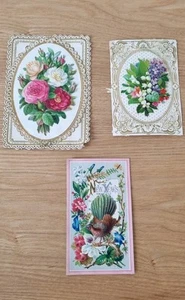 Antique Victorian Christmas Cards c.1870 #3 - Picture 1 of 13