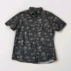 Pendleton Shirt Men's Large Hawaiian Graphic Aloha Button Up Gray Short Sleeve - Picture 1 of 6