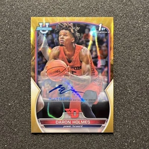 2022-23 Bowman U Chrome DARON HOLMES #83 Gold Wave RC AUTO 20/50 - BASKETBALL - Picture 1 of 4