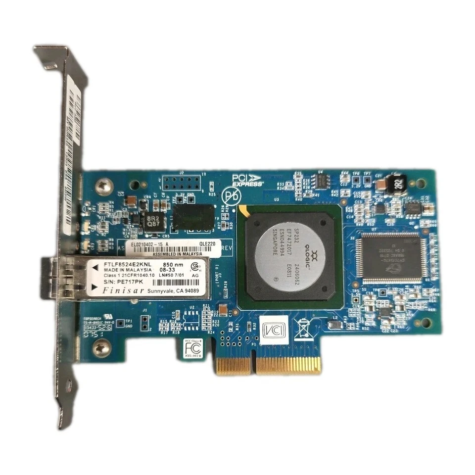 Dell 0DR345 QLE220 Single Port Optical FC - 4Gbps Full Height PCIe-x4 - Image 1 of 3