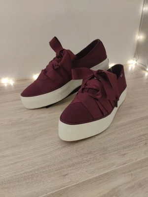 Tênis Keds Feminino 6.5 Borgonha Lona Vinho Cadarço Casual Conforto - Imagem 1 de 4