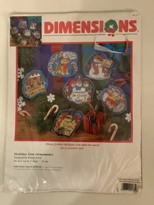 Dimensions Counted Cross Stitch Kit Holiday Fun Ornaments Set Of 6 - Picture 1 of 11