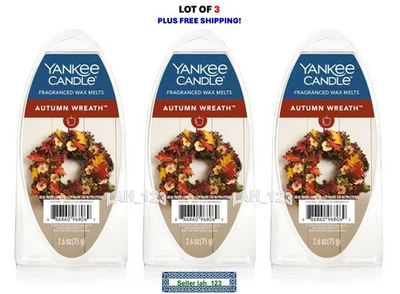 LOT OF 3 Yankee Candle Wax Melts 6-Pack~AUTUMN WREATH~New+Fresh~18 MELTS TOTAL!! - Image 1 of 2