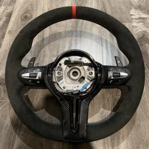 Volante de fibra de carbono Alcantara para BMW F10 F30 F11 F15 F16 X5 X6 M2 M3 M4 - Imagen 1 de 5