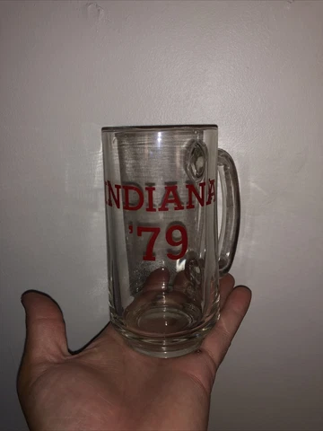 Indiana University ‘79 Clear Glass Mug Beer Stein Cover