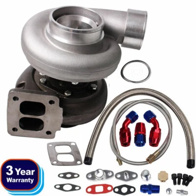 GT45 V-Band T4 Flange Turbo Charger 600+HP + Oil Drain Feed & Return Line kits - Imagem 1 de 4
