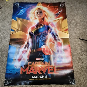 Captain Marvel 2019 GIANT Double Sided Bus Shelter Movie Poster 48" x 72" - Picture 1 of 6