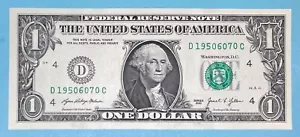 1950 June 7 Birthday Note $1 One Dollar Bill D 19506070 C ( 1950 - 6 - 7 ) UNC - Picture 1 of 2