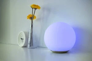 2 Stück LED Tischleuchte Farbwechsel dimmbar mattiert Kugel mit einer Fernbedienung - Bild 1 von 12