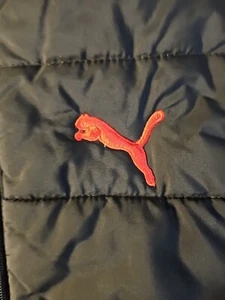 Puma Boys Quilted Puffer Vest Outerwear Pocket Black Red Size Small 7/8 - Picture 1 of 6