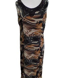NEW NWT Ladies Size Large The Pyramid Collection Lined Brown Sleeveless Dress - Picture 1 of 5