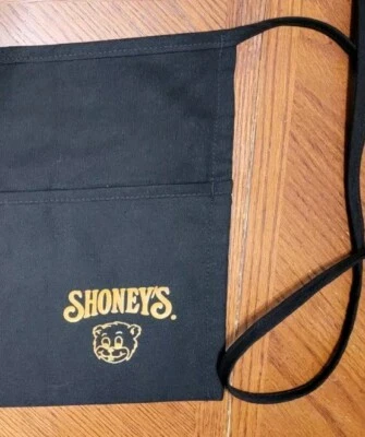De colección Shoney’s Bear Delantal Cintura Restaurante Empleado Uniforme Corbata Bolsillos Camarera Foto 1 de 4