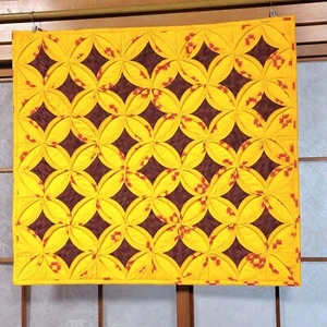 SHIPPOUGARA Kathedrale Fenster Patchwork Quilt Remade aus japanischem Wollkimono - Bild 1 von 15