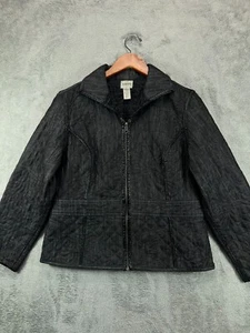 Tahari Womens Blazers Suit Jackets 12P Petite Black Herringbone Single Breast - Picture 1 of 7