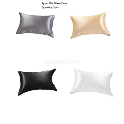 2pcs Pure mulberry Silk Both Side Pillowcases Perfect For Hair & Facial