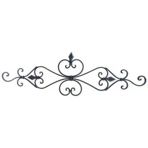 Black Pediment Scrolling Decorative Metal Wall Piece - Picture 1 of 3