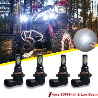 4x 9005 LED Headlight High Low Bulbs Kit 6000K For Can-Am Renegade 500 2008-2015 Foto 1 de 4