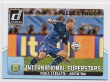 2015 Donruss International Superstars Silver Press Proof Pablo Zabaleta 012/199