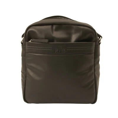 Rowallan - Black Conquest North/South Top Zip Messenger Bag in Buffalo Leather - Image 1 of 4