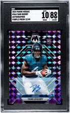 2023 Panini Mosaic Football Tank Bigsby Purple Prizm /49 Auto Graded 10