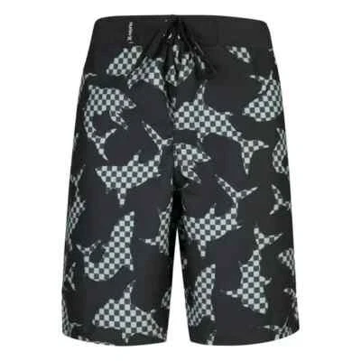 Hurley Big Boys Printed Drawcord Closure Board Shorts/ Swimwear In Black NWT - Image 1 of 4