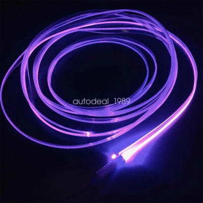 Car Home LED Strip Ambient Light 2mm Plastic Optic Fiber Cable Skirt Tube Kit - Image 1 of 4