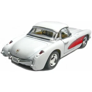 New Kinsmart 1957 Chevrolet Corvette Chevy Diecast Model Toy Car 1:34 White - Picture 1 of 1