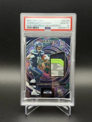 2023 Panini Spectra Jaxon Smith-Njigba Next Era Patch Psychedelic /5 PSA 10 - Image 1 of 3