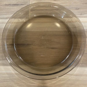 Plato de pastel Pyrex plato de vidrio redondo 9,5” marrón #209 vintage - Imagen 1 de 7