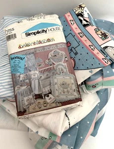 11+ Yd Vtg Baby Crib Quilt DAISY KINGDOM NOAH ARK Cut Sew PANEL FABRIC + PATTERN - Picture 1 of 20