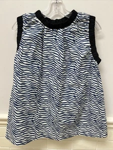 SPORTMAX Max Mara Sleeveless Top Navy & White sz 8 - Picture 1 of 6