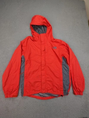 Jaqueta The North Face Masculina Média Laranja Cinza Com Capuz HyVent Capa de Chuva Pit Zip - Imagem 1 de 4