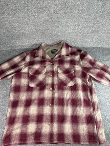 Pendleton Boyfriend Board Shirt Women’s Red Plaid Flannel Size Large - Picture 1 of 7
