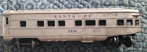 Lionel Sante Fe #2406 Gray Passenger Car Train With Marks Some Flaws See - Picture 1 of 10