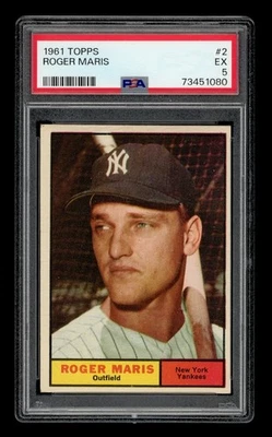 1961 Topps Set-Break #2 Roger Maris PSA 5 EX Foto 1 de 3