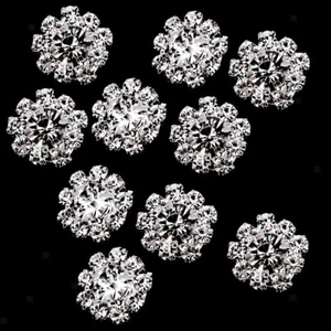 10x Rhinestone Silver Crystal Flatback For Wedding Decor Rhinestone Flatback - Picture 1 of 12