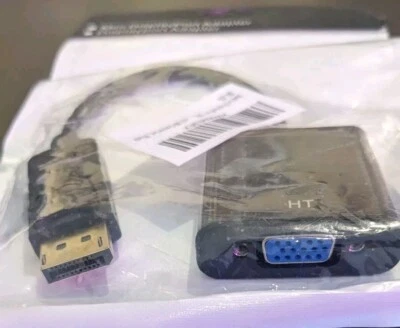 DisplayPort (DP) to VGA Adapter Converter Cable 1080p Full HD For PC HDTV LED - Image 1 of 2