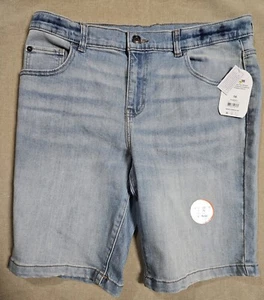 Wonder Nation Boy's Distressed Denim Jean Shorts Light Wash Size 18 New - Picture 1 of 9
