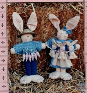 Mr. and Mrs. O'Hara Bunny Rabbit Doll Figures Sewing Pattern Primitive Vintage - Picture 1 of 2
