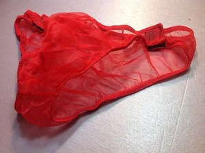 Women/Men Briefs Bikinis USA Size 1X Red Gauze 2 Side Snap Opens Completely - Picture 1 of 11