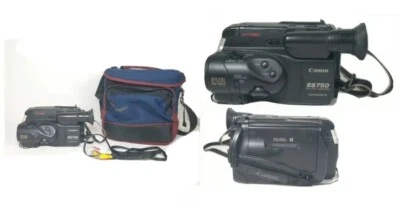 *RARE* Canon ES750 8mm Camcorder Canovision 8 FOR PARTS w/ Case, Battery, Cords - Image 1 of 4