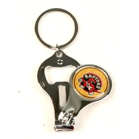 (2) NEW Toronto Raptors 3 IN 1 KEYCHAIN, Bottle Opener, Nail Clippers Cover