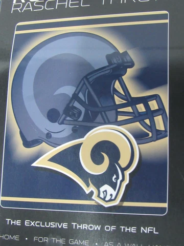 NFL Los Angeles Rams Royal Plush 50" by 80" Raschel Blanket Tonal Helmet Design Cover