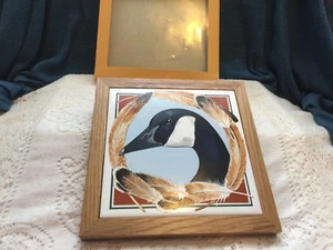 Pelzman VANDOR 1981 Ceramic Tile Wood Trivet Wall Plaque Hotplate Animal Goose - Picture 1 of 3
