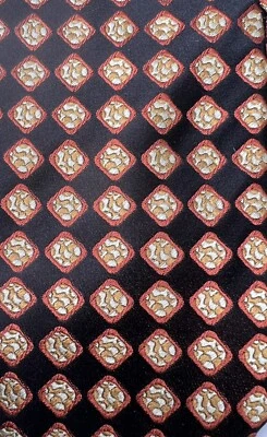 Corbata geométrica larga negra roja/naranja dorada Alfa Perry L61,5" W3,75" Foto 1 de 4