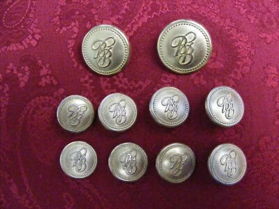VINTAGE BROOKS BROTHERS BB SIGNATURE LOGO GOLD BLAZER BUTTON SET 2-20MM 8-15MM - Image 1 of 4
