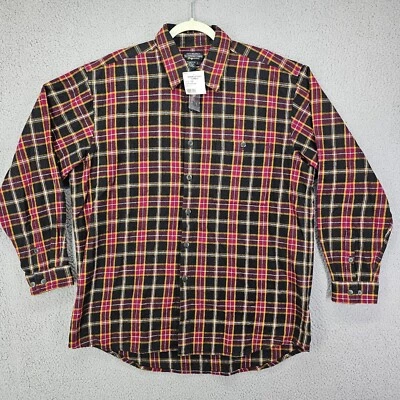 The J Peterman Company Flannel Shirt Mens Large Plaid Heavyweight Button Up - Image 1 of 4
